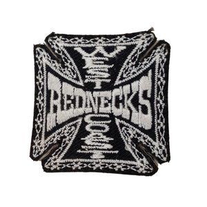 West Coast Rednecks Patch Cowboy Rodeo Black White Cross Hat Vest Embroidered